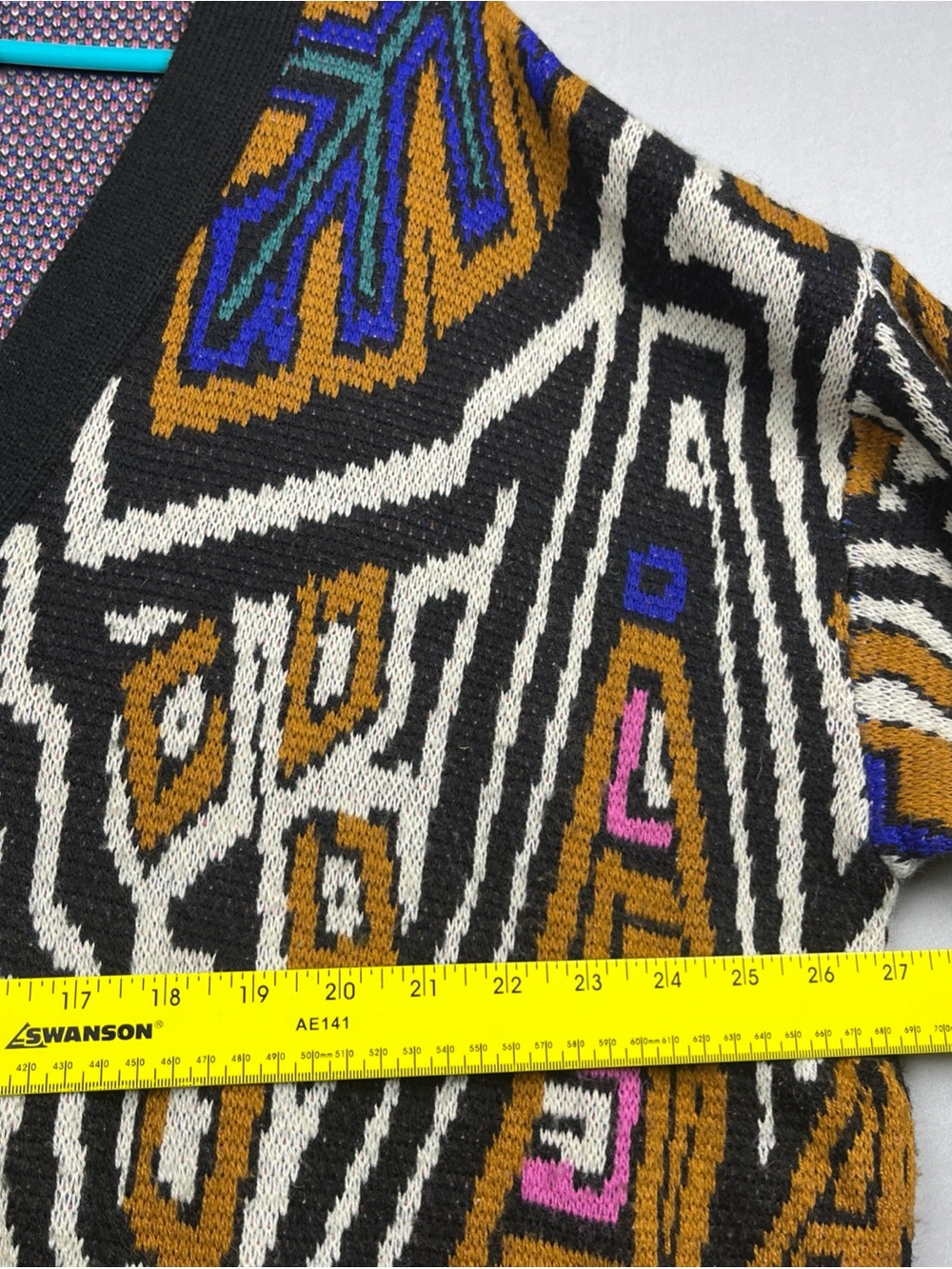 FARM Rio Caramel Tropical Cardigan Size Large Multicolor Knit Oversize Geometric - Picture 6 of 7